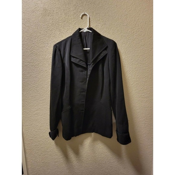 Unbranded Black Double Collared Womens Coat - Picture 2 of 7
